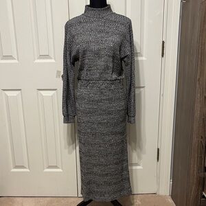 Floret Studios Ribbed Mock Neck Sweater Dress